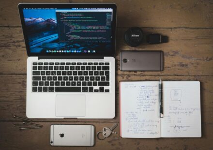 silver MacBook turned on