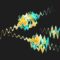A picture of a sound wave on a black background